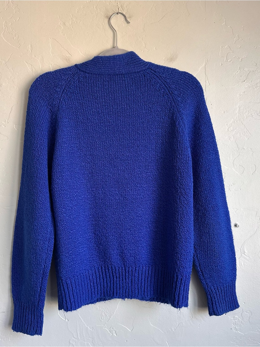 Vintage 80’s Gerard Works Royal Blue V-Neck Button Cardigan Small Preppy - Picture 4 of 6